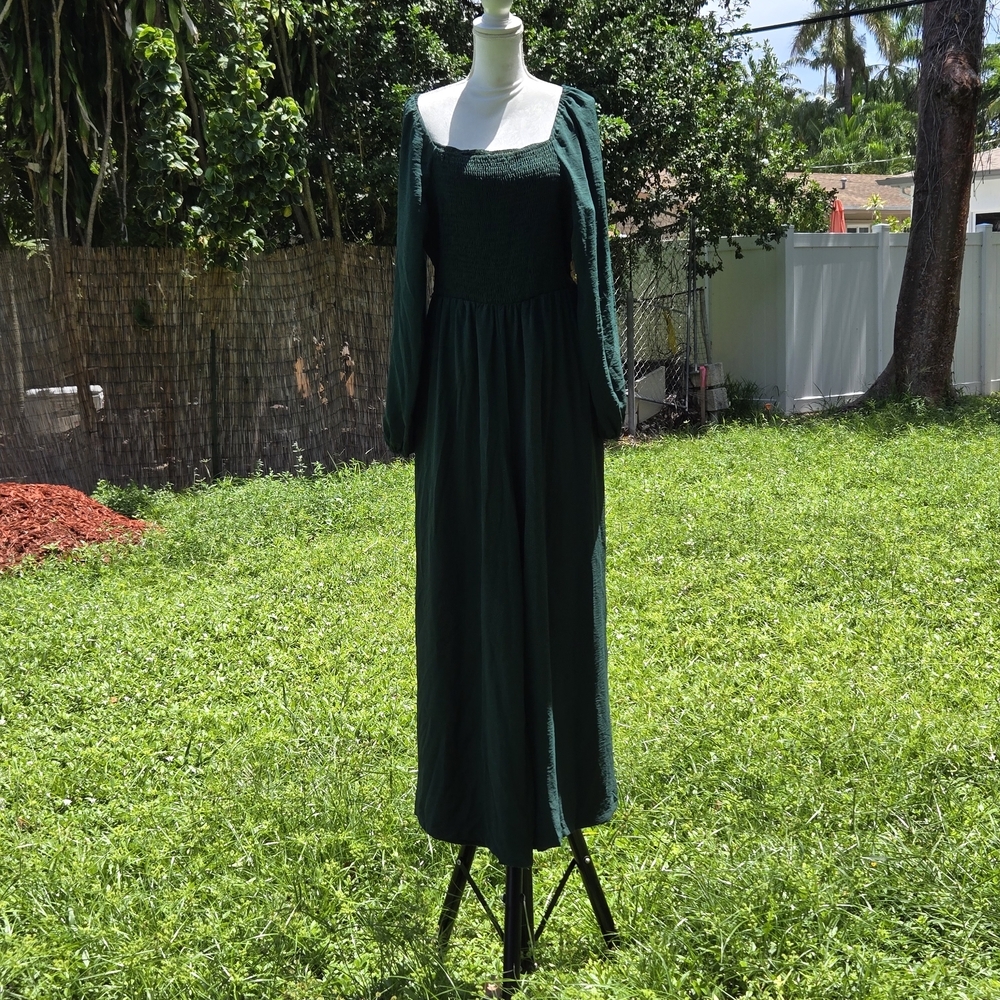 DOKOTOO Chic Forest Green Jumpsuit with Square Neckline - Picture 6 of 10